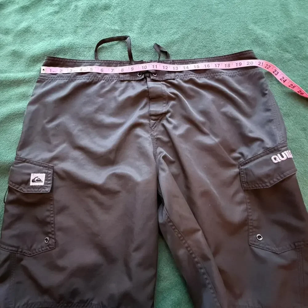 Quiksilver Black/purple logo  Board Shorts Size 40 Surf Swim